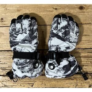 SNOW LEOPARD Unisex Size S Black/White Rechargeable Heated Gloves